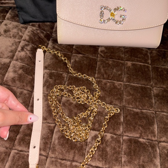Dolce & Gabana mini crystal logo crossbody bag color powder - Picture 6 of 7